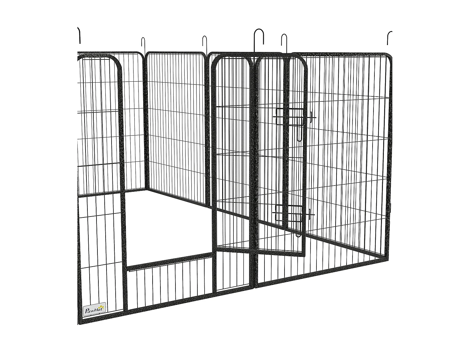 Recinto per cani 12 pannelli modulabili e 2 ingressi 80x100 cm grigio