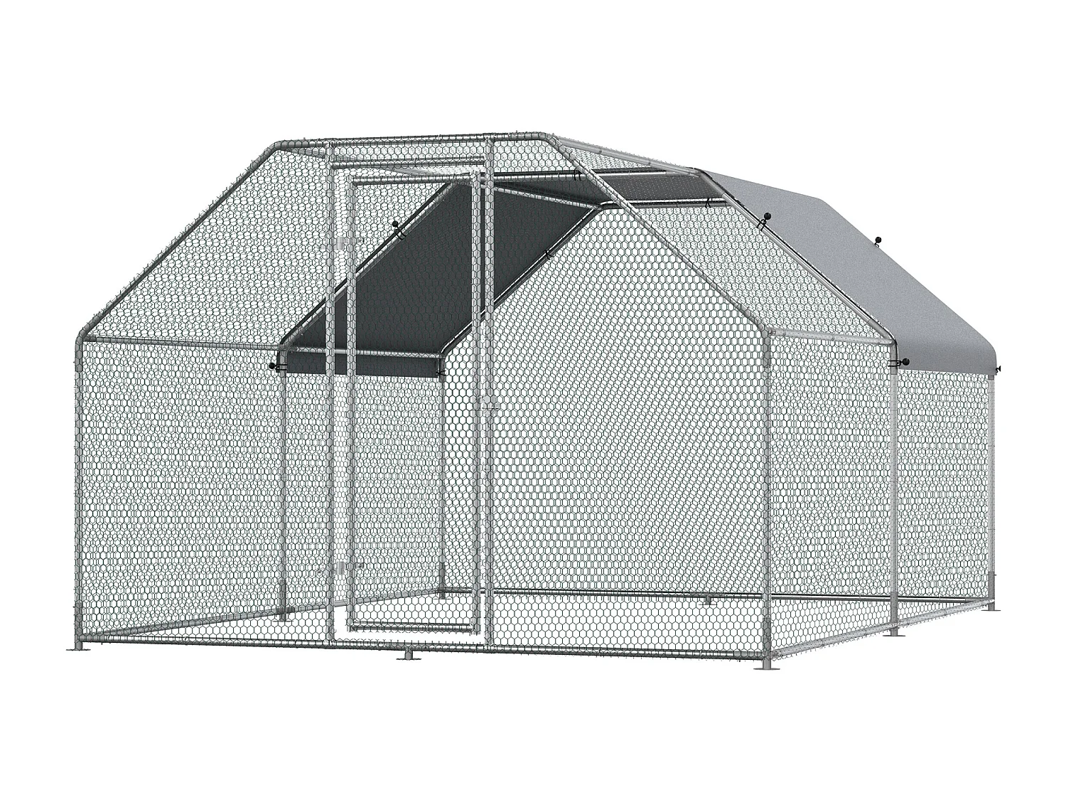 Gabbia recinto per galline metallo porta con blocco e copertura