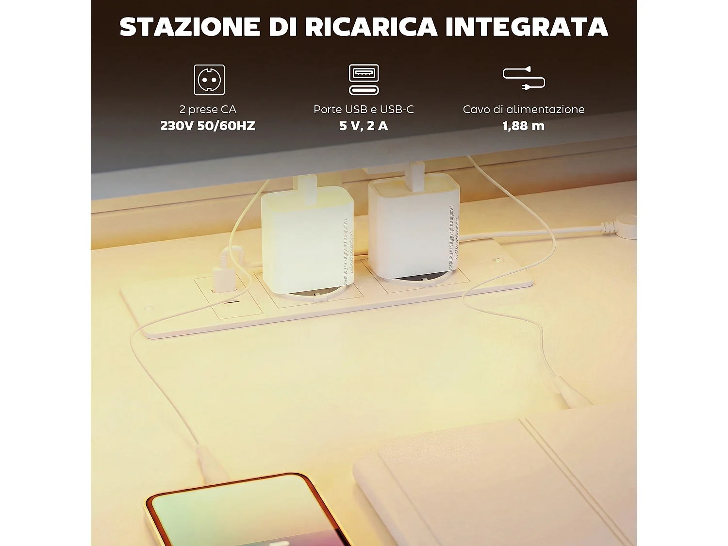 Scrivania gaming 147cm tavolo per computer con supporto cpu regolabile