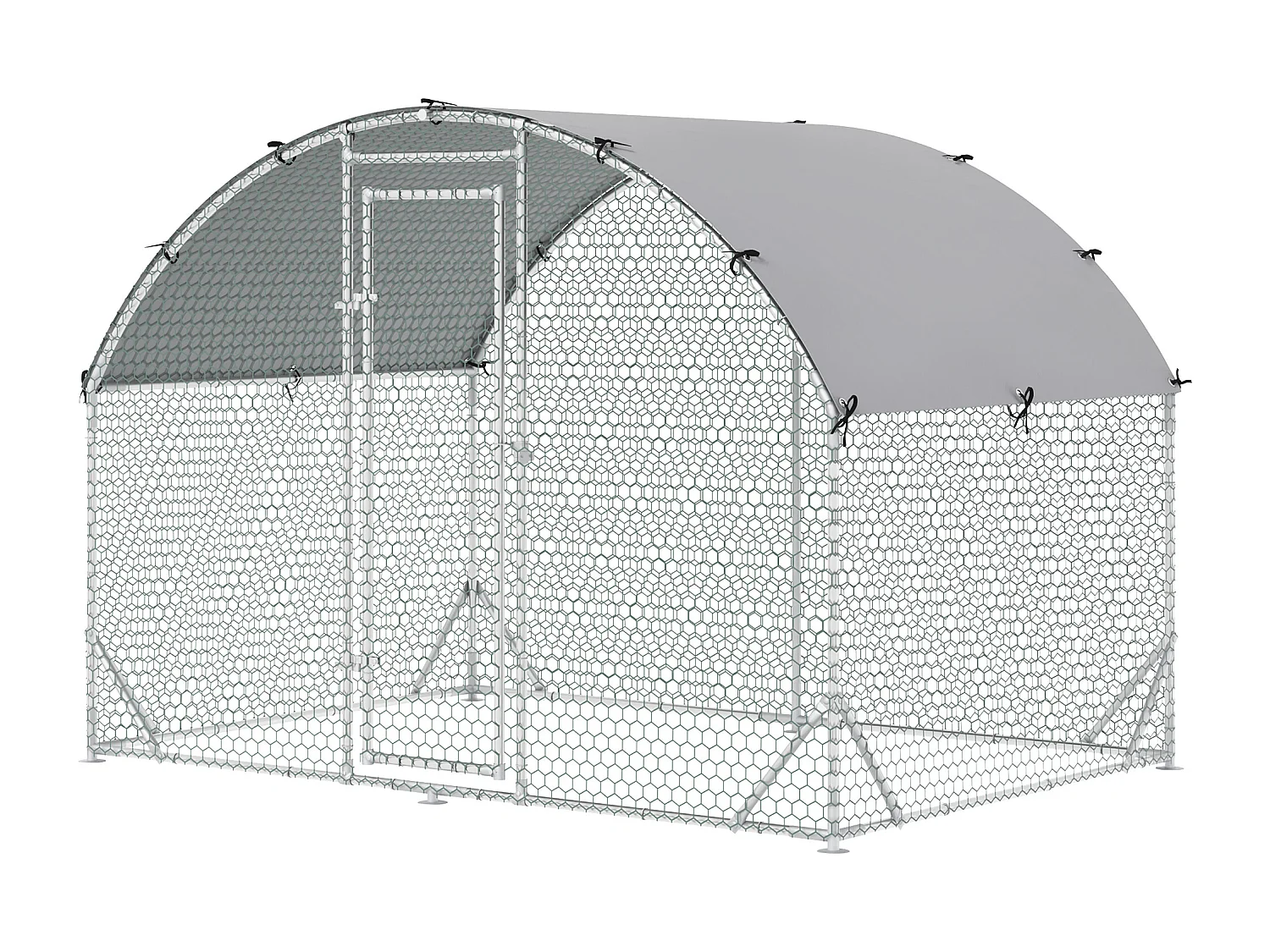 Recinto per galline con copertura anti uv 280x190x197 cm in metallo