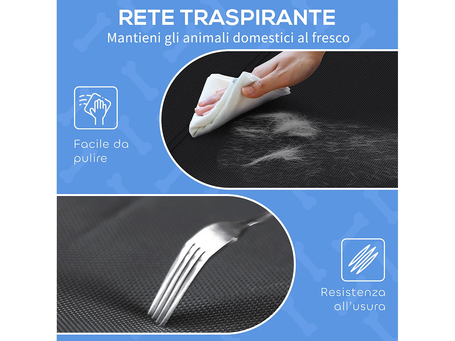 Lettino per cani piccoli rialzato da interno ed esterno nero