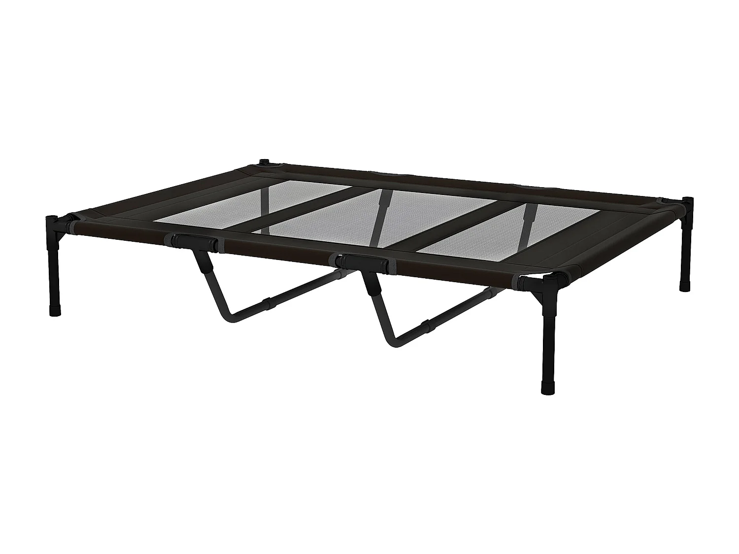 Lettino per cani rialzato in metallo e tessuto oxford nero