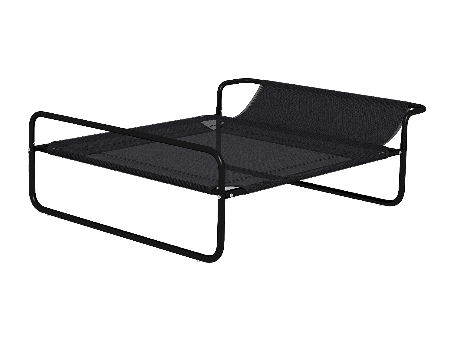 Lettino per cani piccoli e medi rialzato da esterno nero