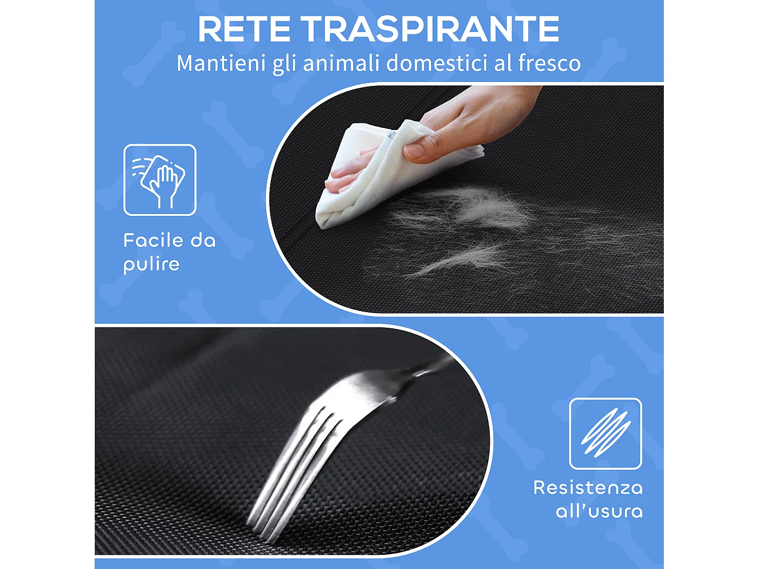 Lettino per cani piccoli e medi rialzato da esterno nero