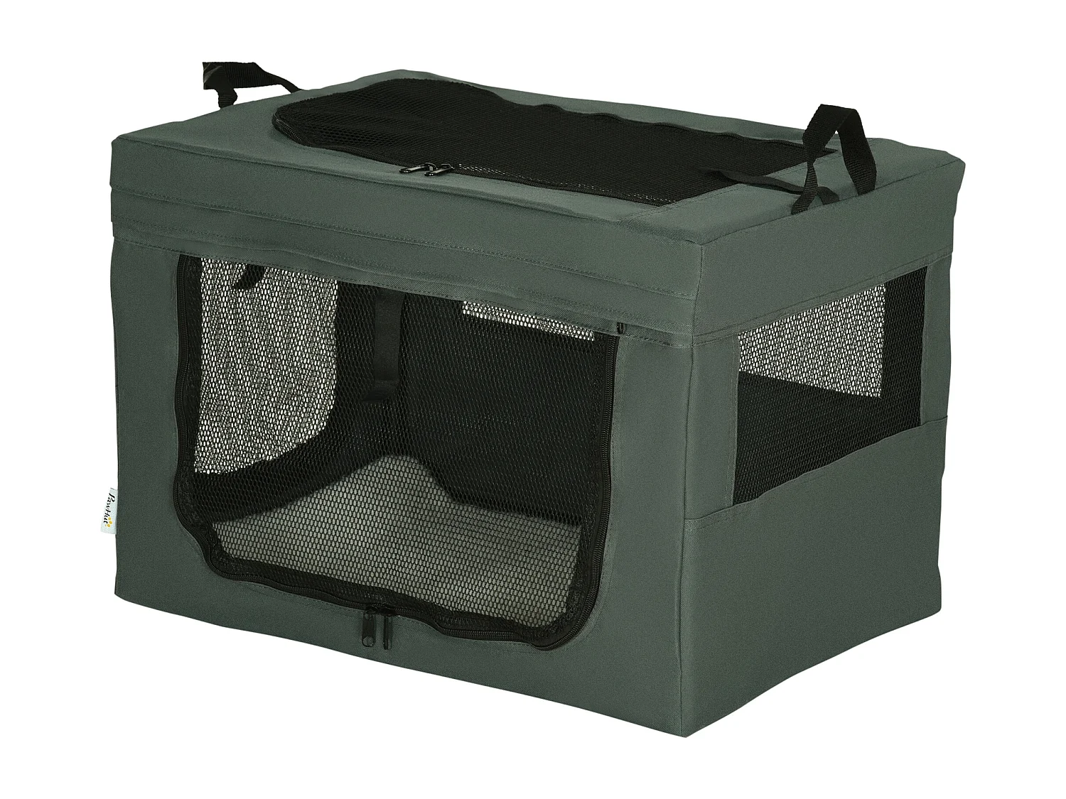 Trasportino per cani mini e gatti con cuscino rimovibile grigio