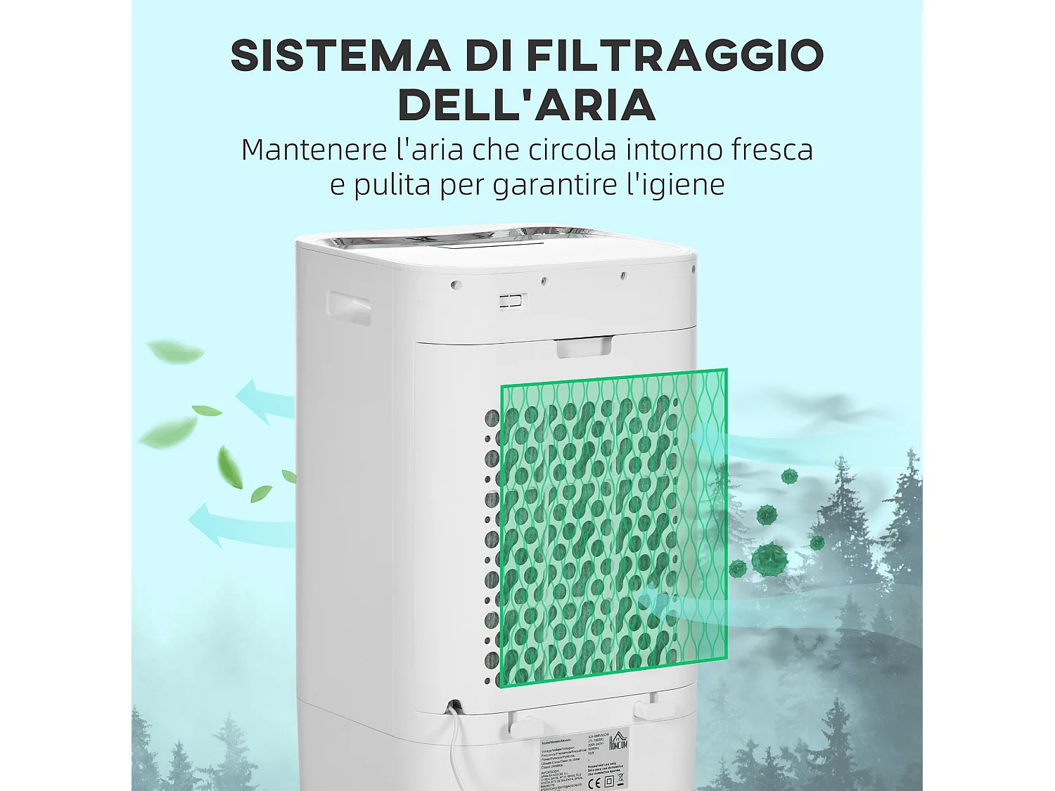 Raffrescatore Evaporativo 3 in 1 con Telecomando e Timer Bianco