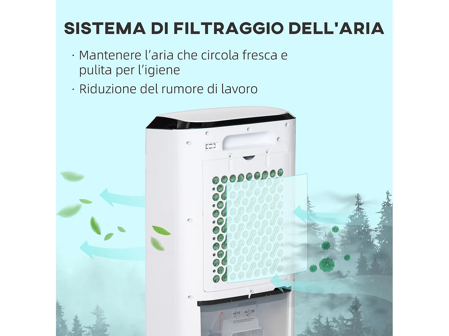 Raffrescatore Evaporativo 4 in 1 con 9 Modalità, Telecomando, Timer, Nero