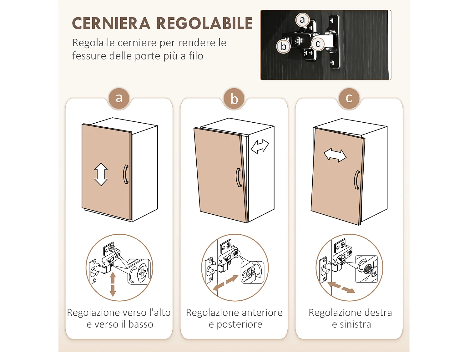 Mobile dispensa da cucina con 5 ripiani regolabili e 4 ante nero