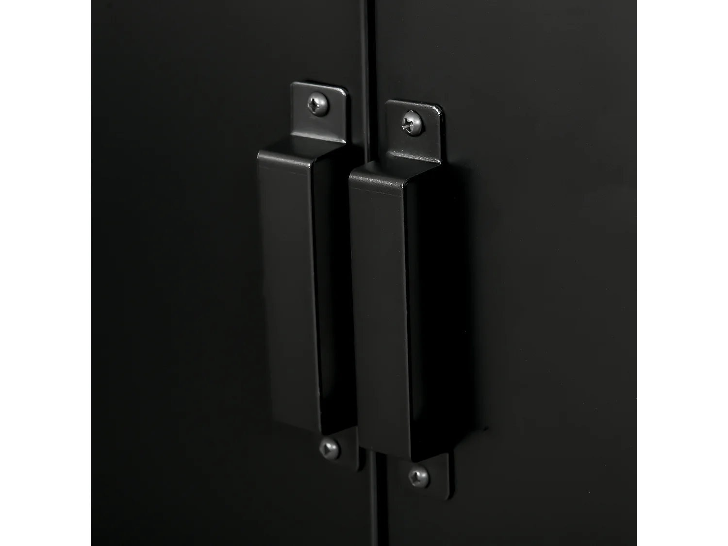 Mobiletto multiuso a 2 ante industriale in metallo 75x33x110 cm nero