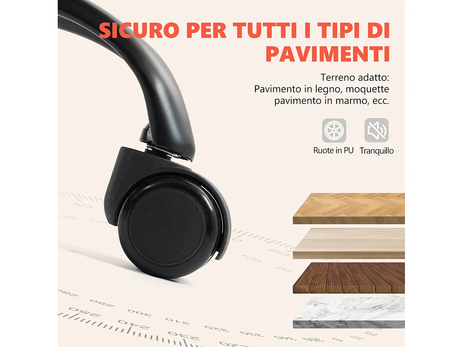 Sedia da ufficio con massaggio a 6 punti riscaldata grigio chiaro