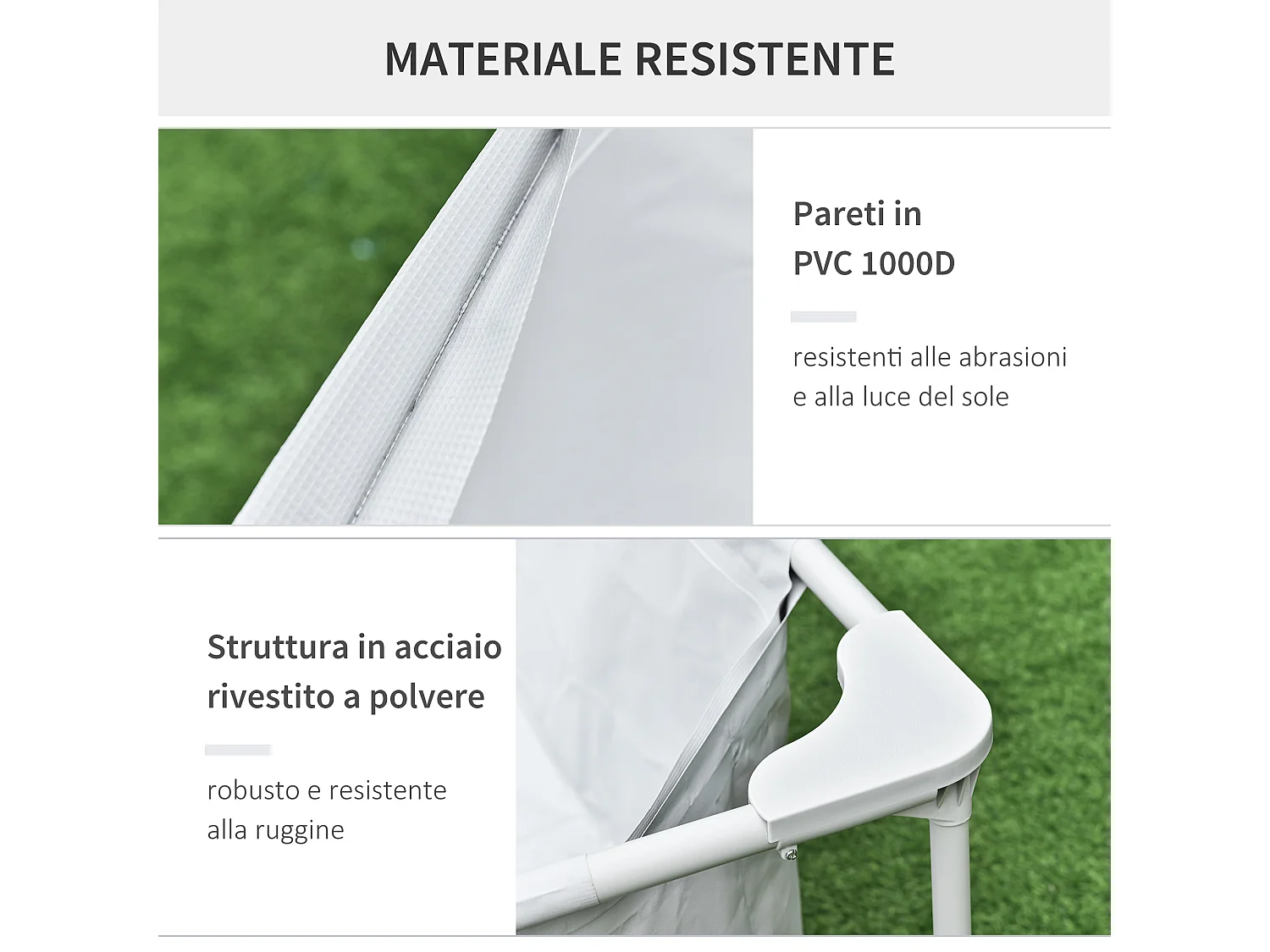 Piscina fuoriterra rettangolare rigida 252x152x65cm grigio