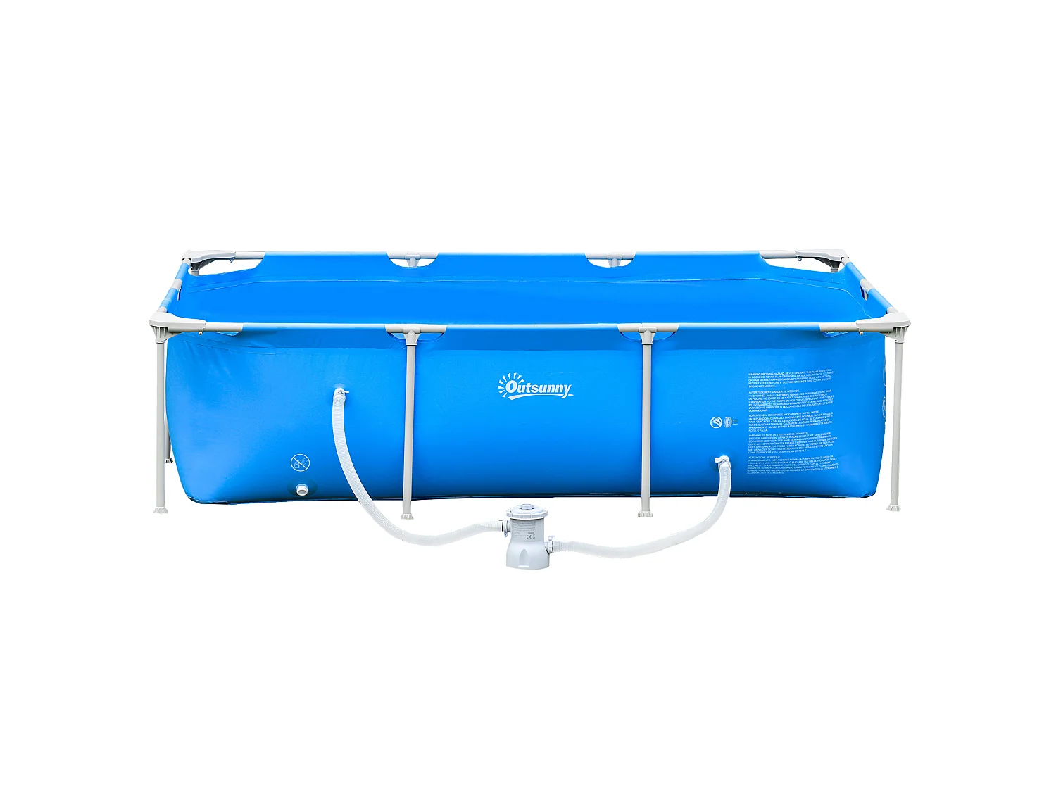 Piscina fuoriterra rettangolare rigida 252x152x65cm blu