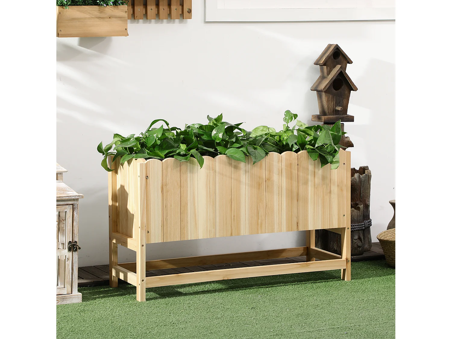 Orto rialzato verticale e salvaspazio in legno di abete