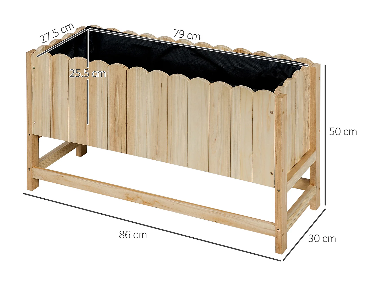 Orto rialzato verticale e salvaspazio in legno di abete