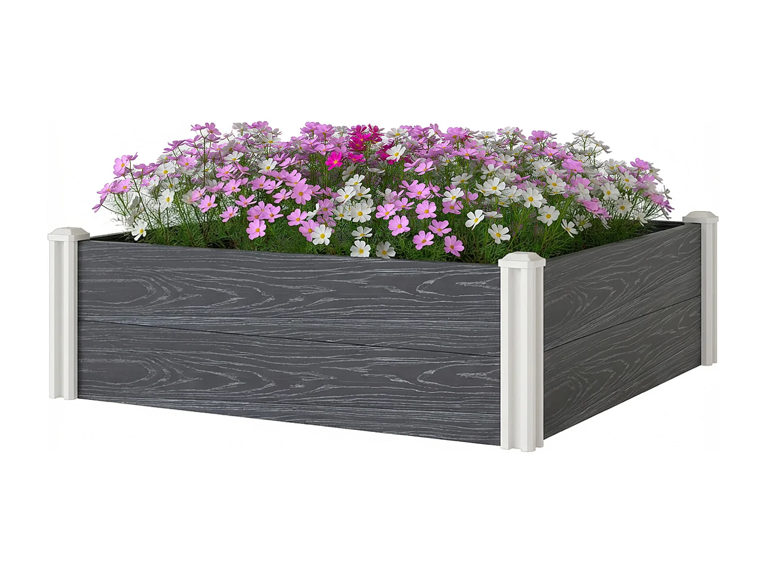 Letto rialzato da giardino kit modulare in vinile grigio scuro