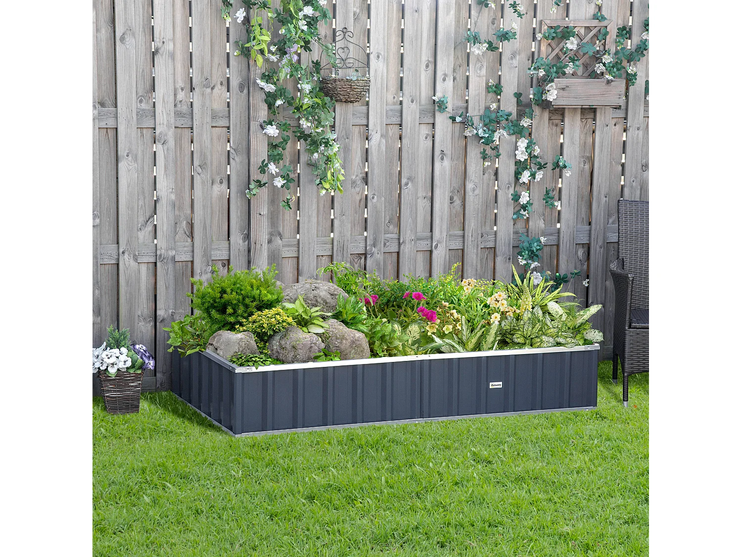 Letto per orto rialzato acciaio forma regolabile fondo aperto