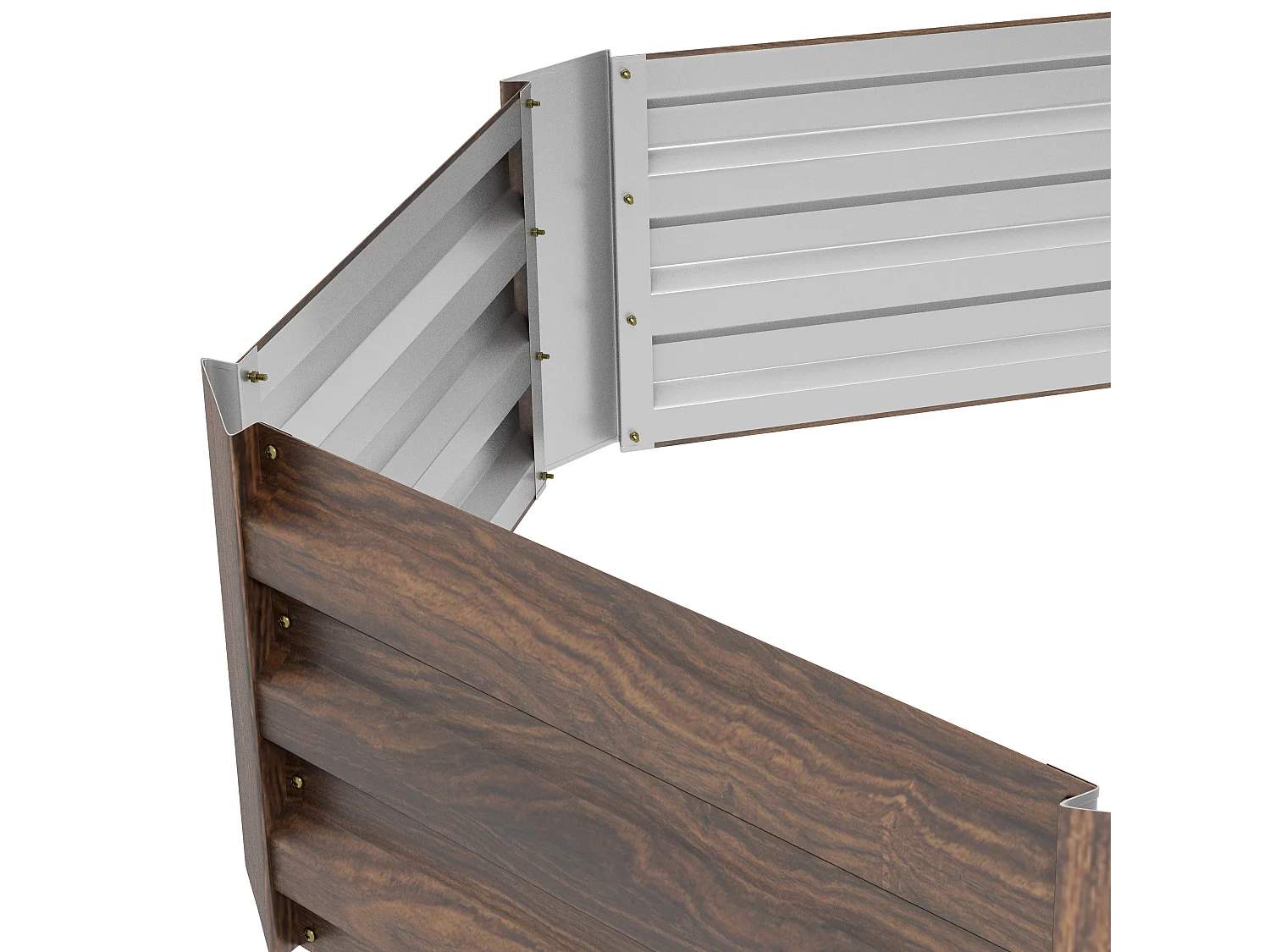 Letto per orto rialzato esagonale in acciaio galvanizzato, marrone