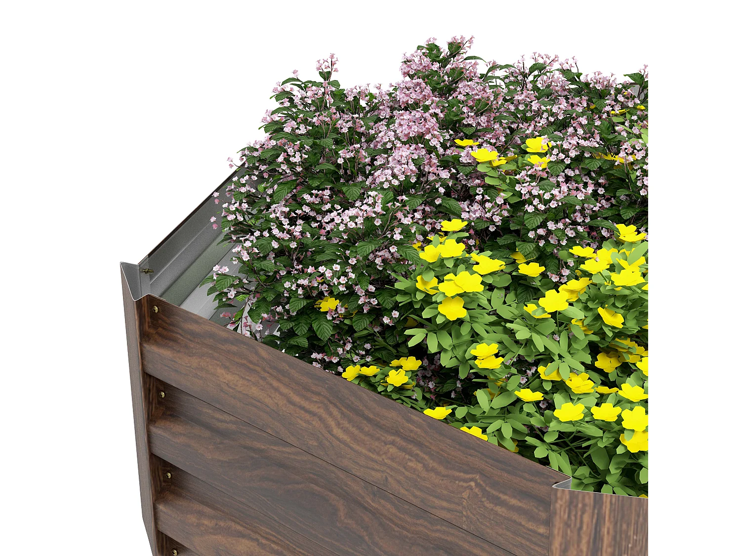 Letto per orto rialzato esagonale in acciaio galvanizzato, marrone