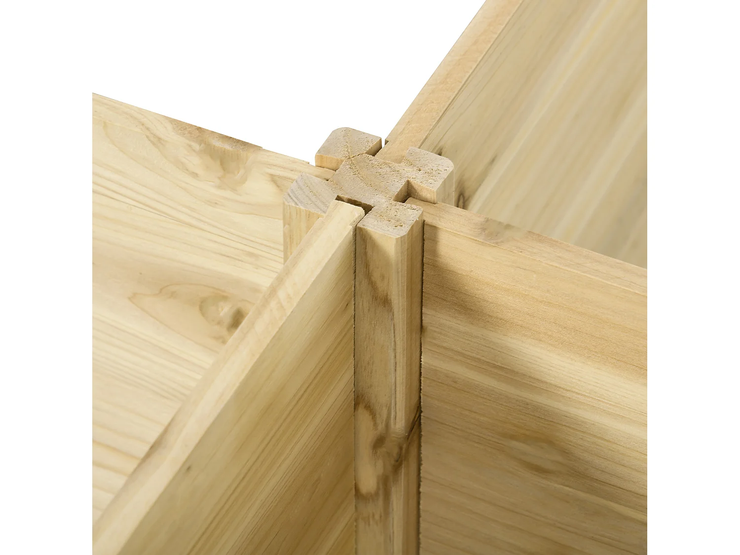 Fioriera da esterno 5 pezzi a fondo aperto in legno di abete