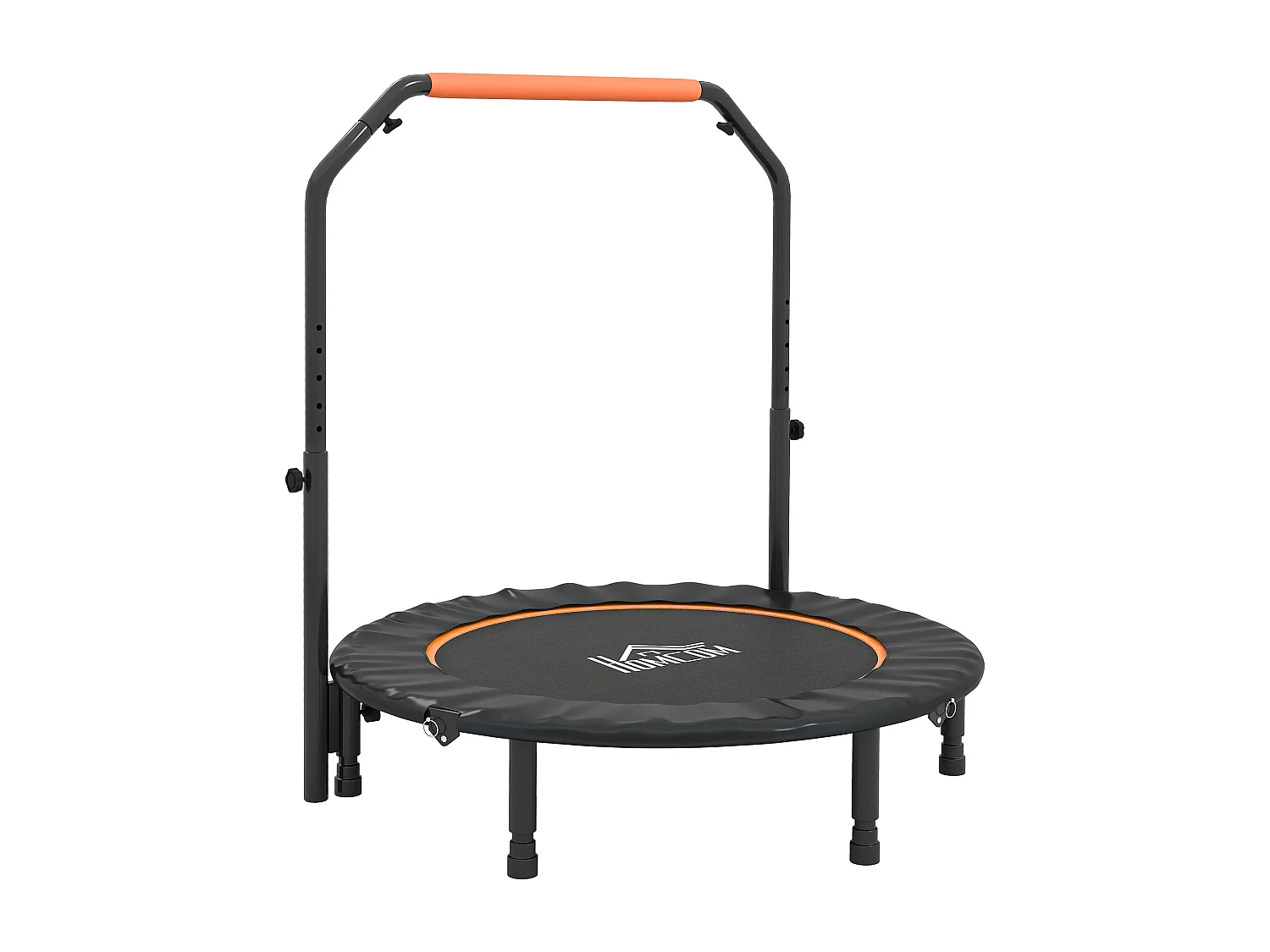 Trampolino fitness Ø114 cm pieghevole e regolabile arancione e nero