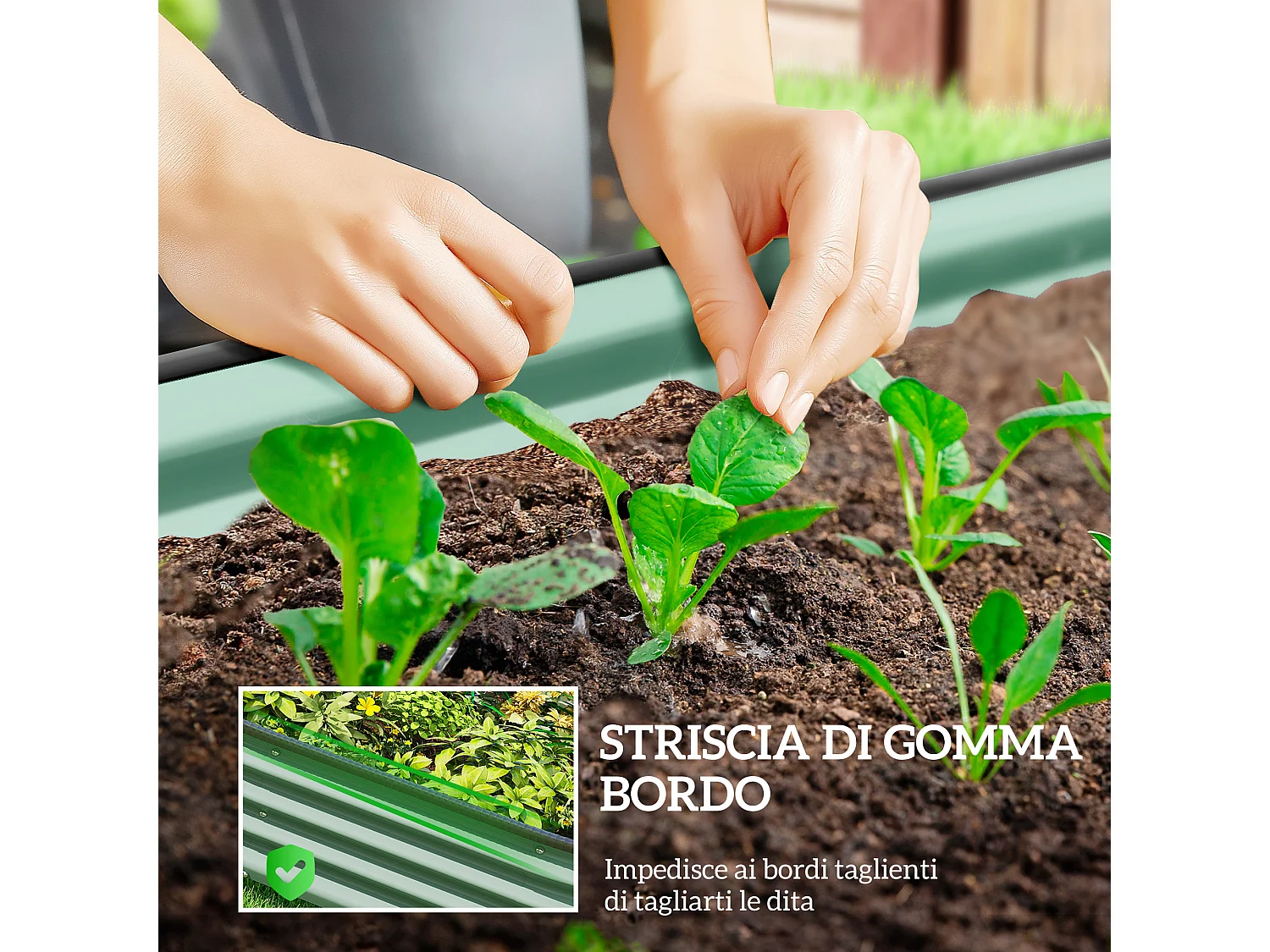 Set di 2 aiuole rialzate modulari in metallo galvanizzato verde