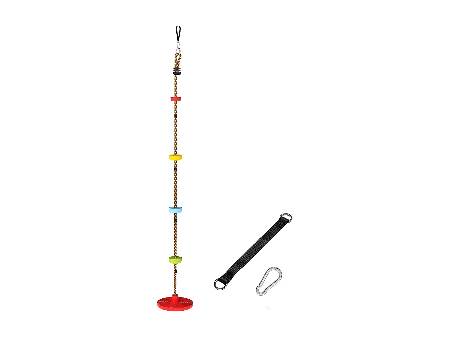 Corda arrampicata con seduta a disco in plastica rosso