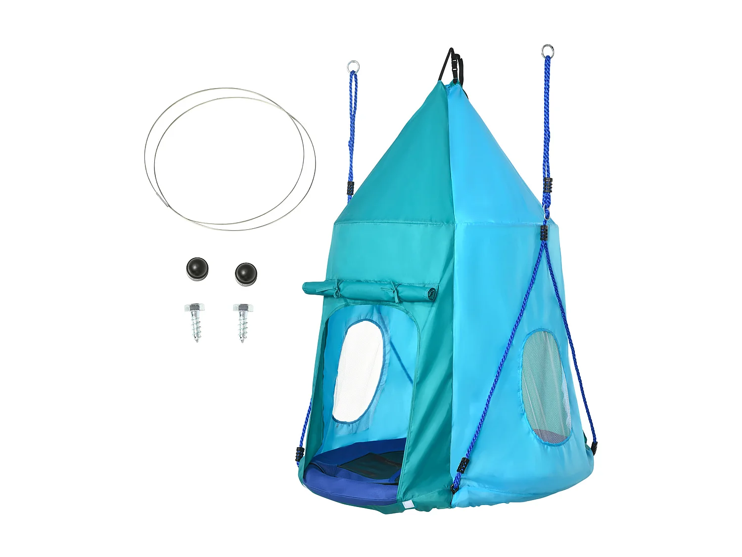 Altalena da giardino con tenda bambini da 3-8 anni ø100cm