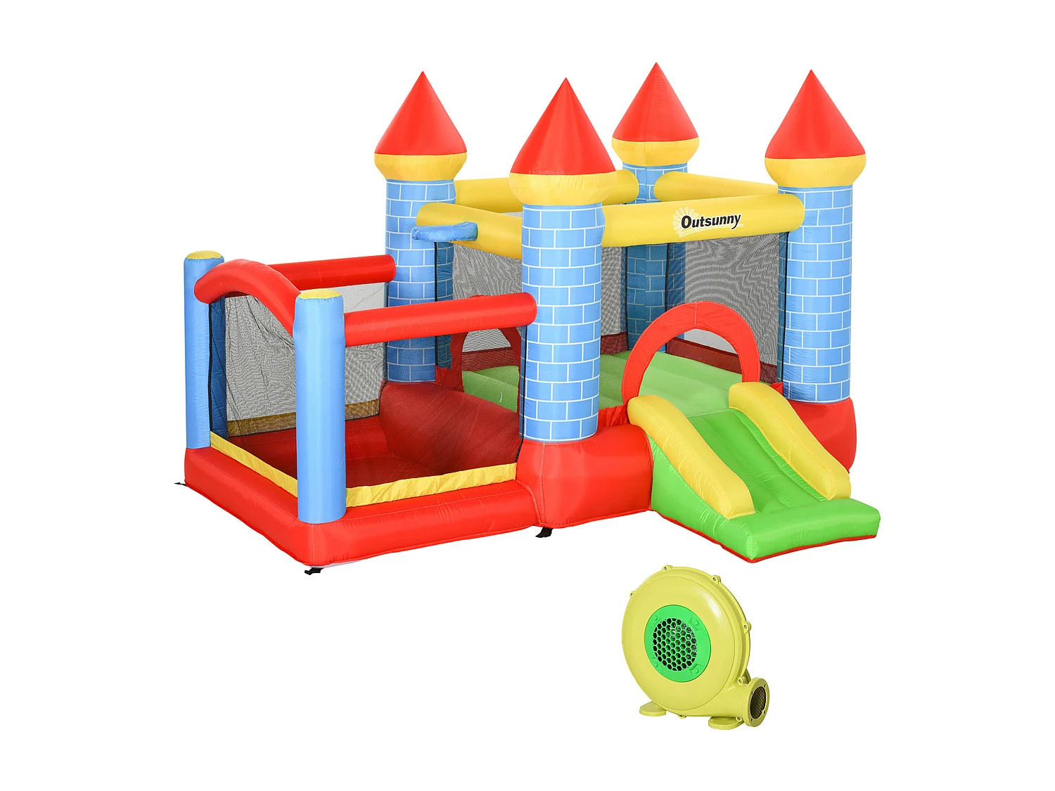 Castello gonfiabile gigante per bambini con scivolo e piscina