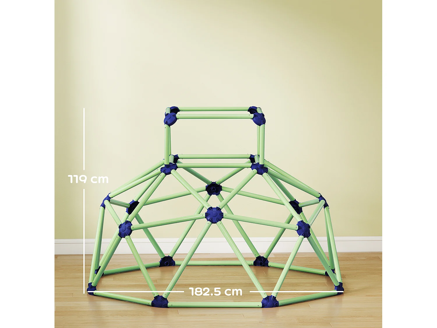 Gioco arrampicata bambini 3-8 anni a cupola in plastica verde e viola
