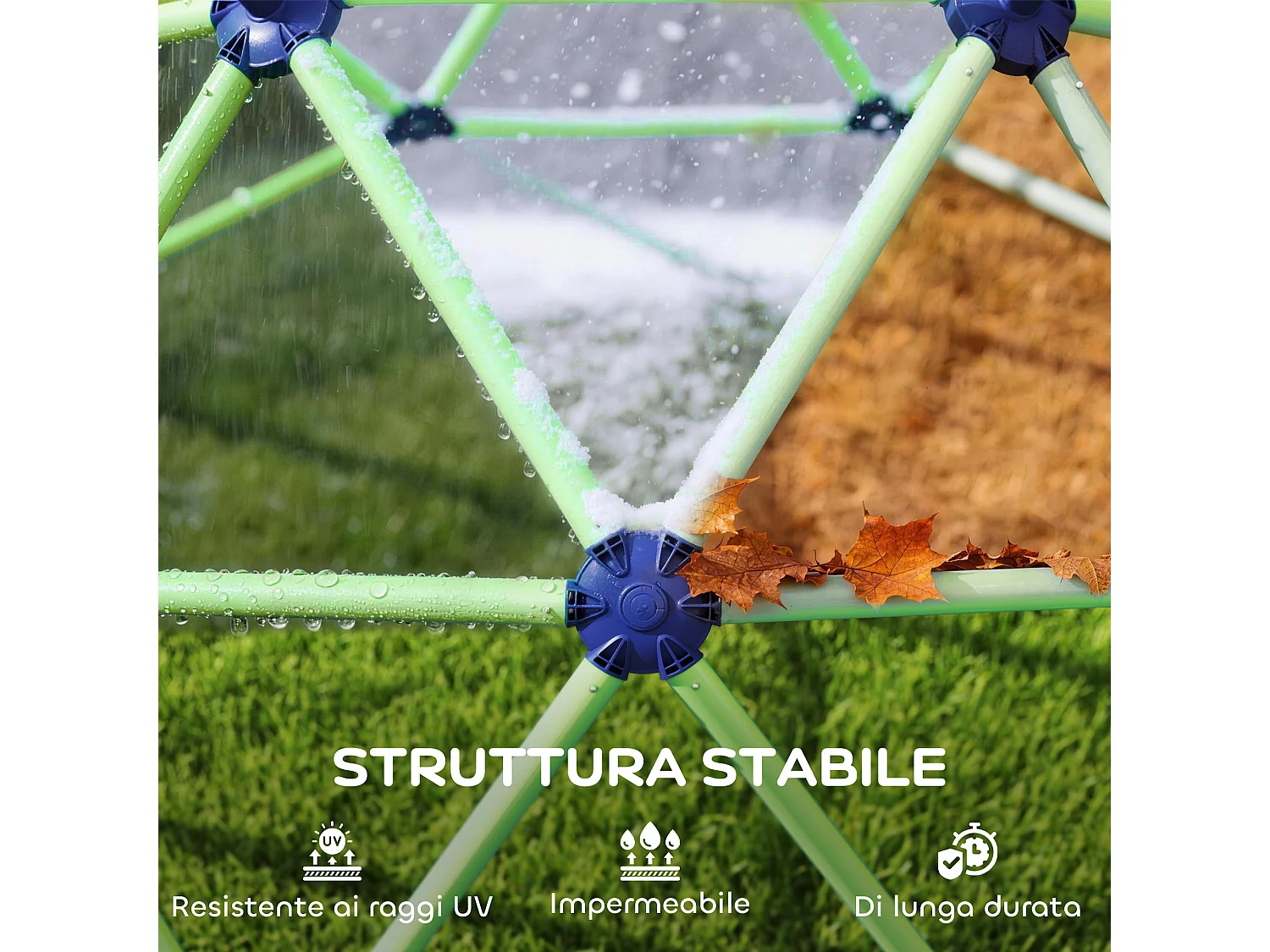 Gioco arrampicata bambini 3-8 anni a cupola in plastica verde e viola