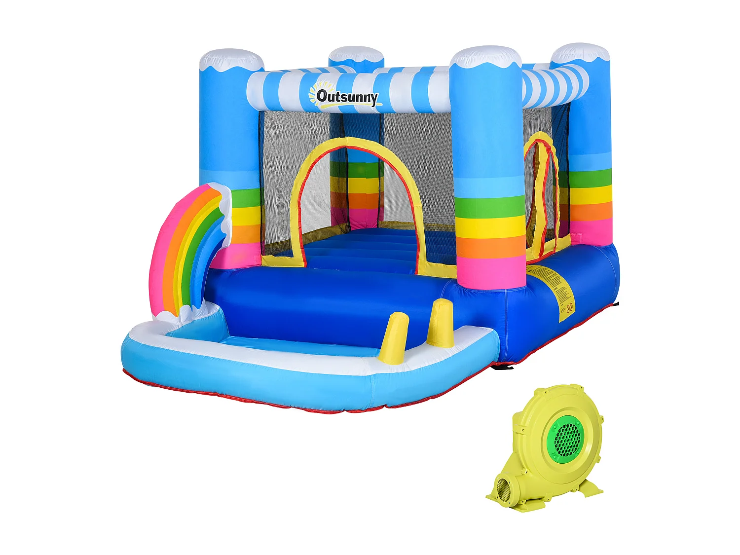 Gioco gonfiabile per bambini con trampolino e piscina pompa inclusa