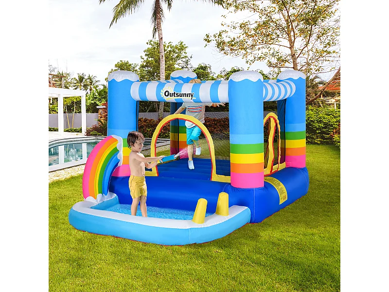 Gioco gonfiabile per bambini con trampolino e piscina pompa inclusa