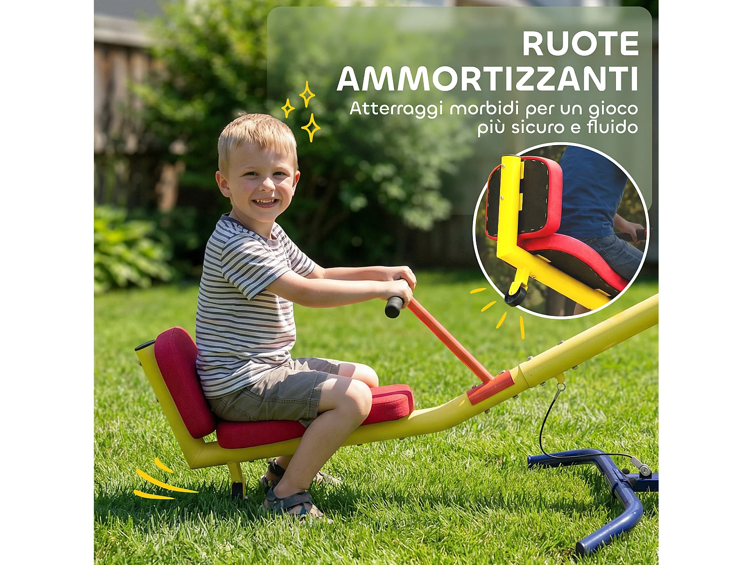 Altalena bilico per bambini girevole 360 gradi in metallo multicolore