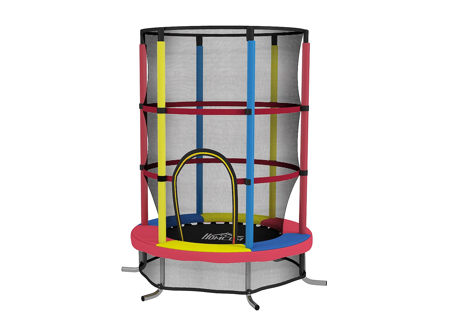 Trampolino per bambini 3-6 anni con rete di sicurezza multicolore