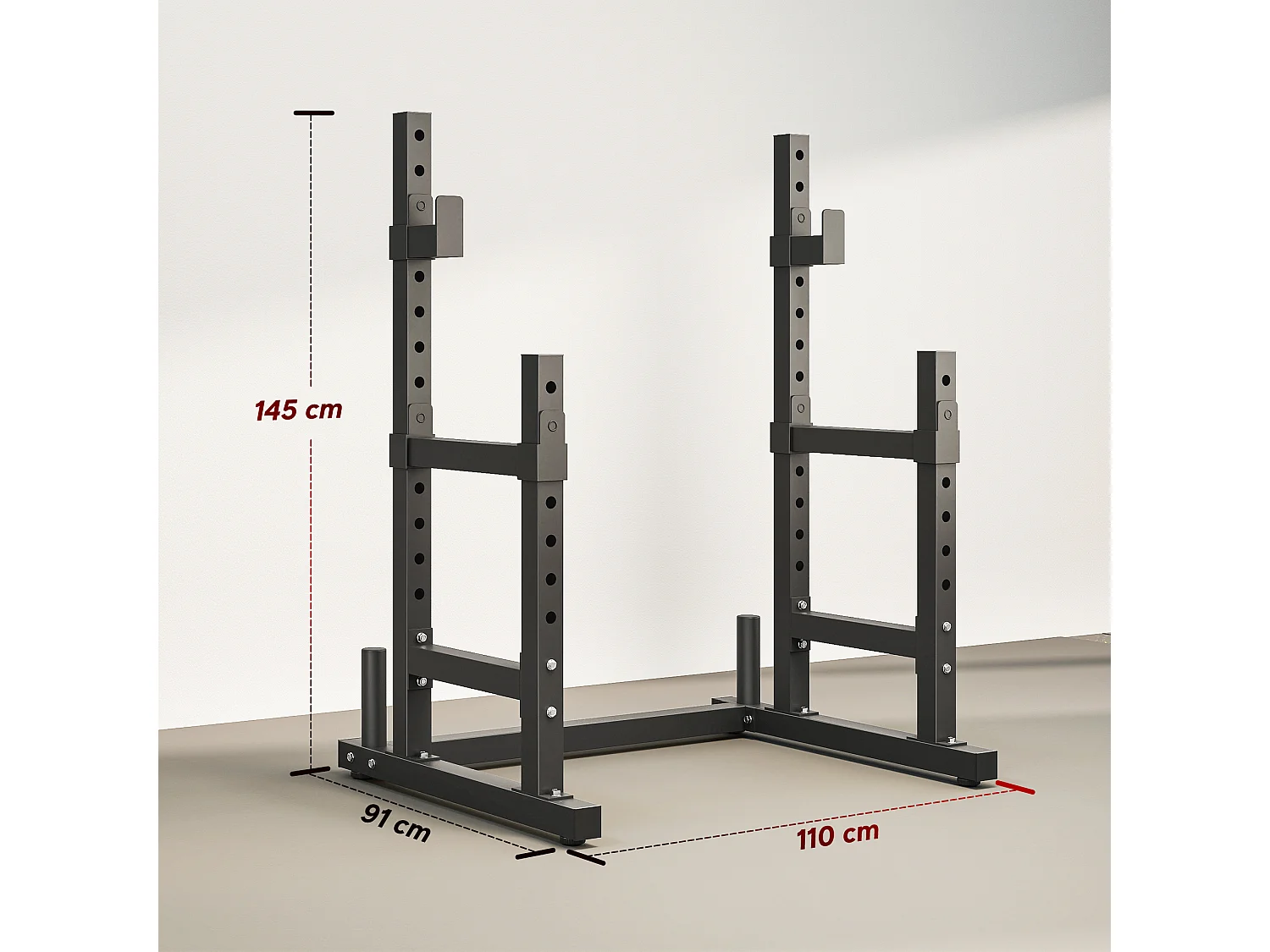 Porta bilanciere regolabile 2 livelli con porta dischi in acciaio nero