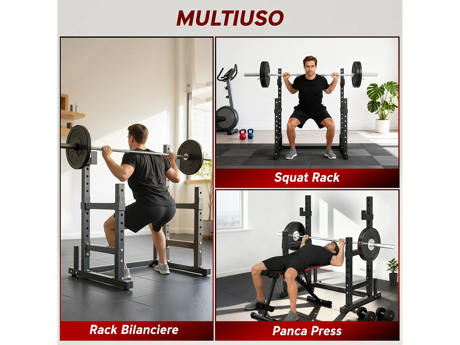 Porta bilanciere regolabile 2 livelli con porta dischi in acciaio nero