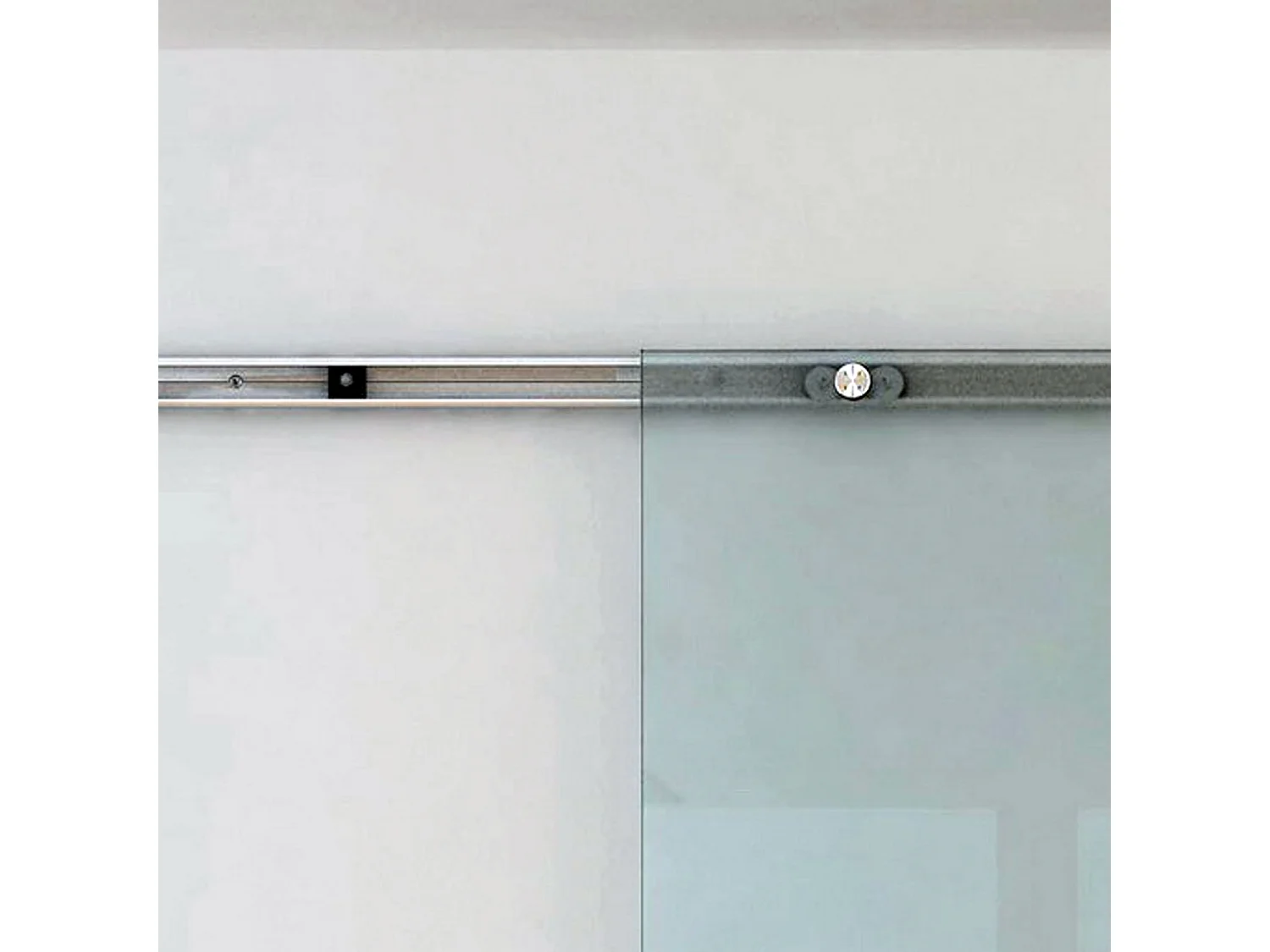 Kit porta scorrevole in vetro satinato con binario in alluminio