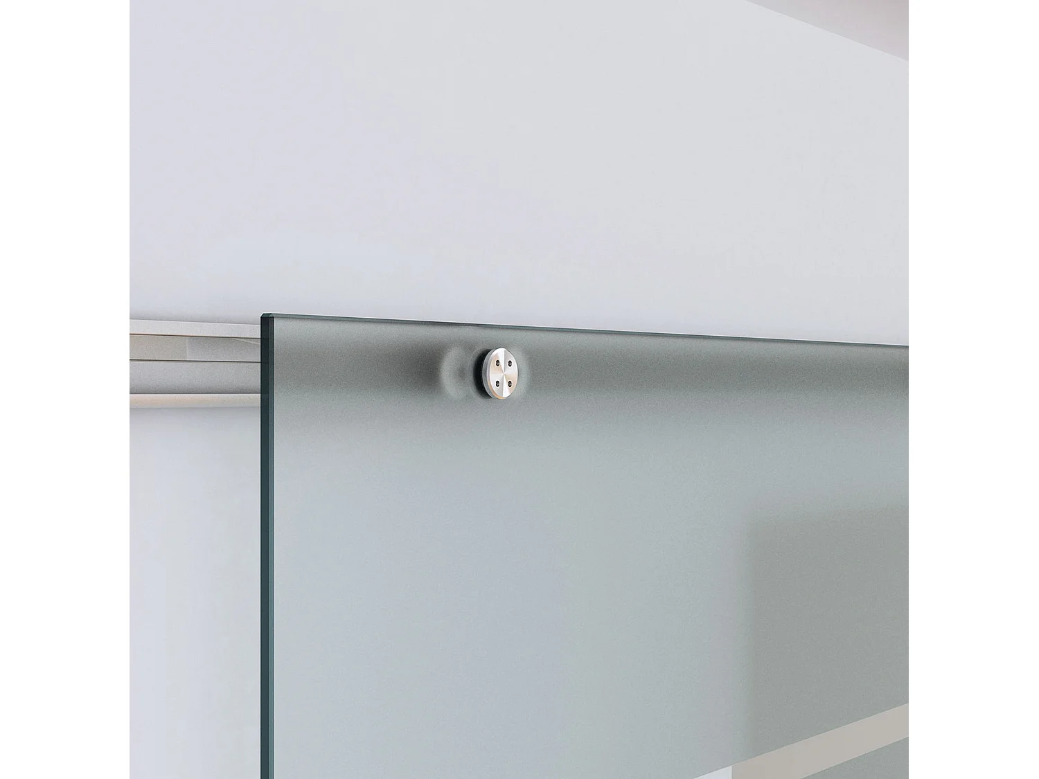 Kit porta scorrevole in vetro satinato con binario in alluminio