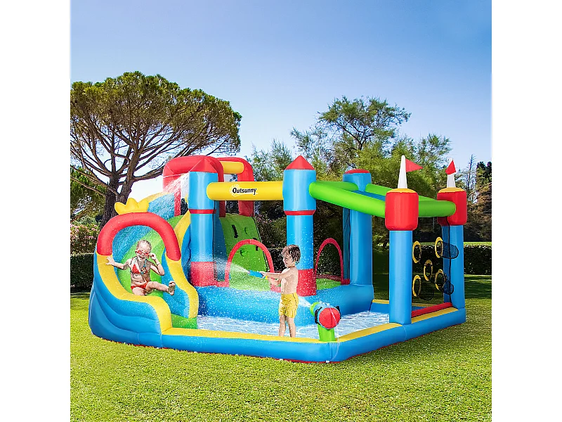 Castello gonfiabile per bimbi con scivolo trampolino piscina