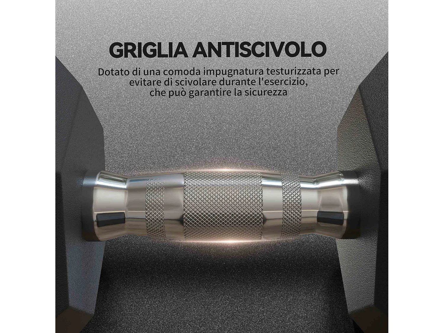 Set 2 manubri pesi esagonali 2x15 kg con impugnatura antiscivolo nero