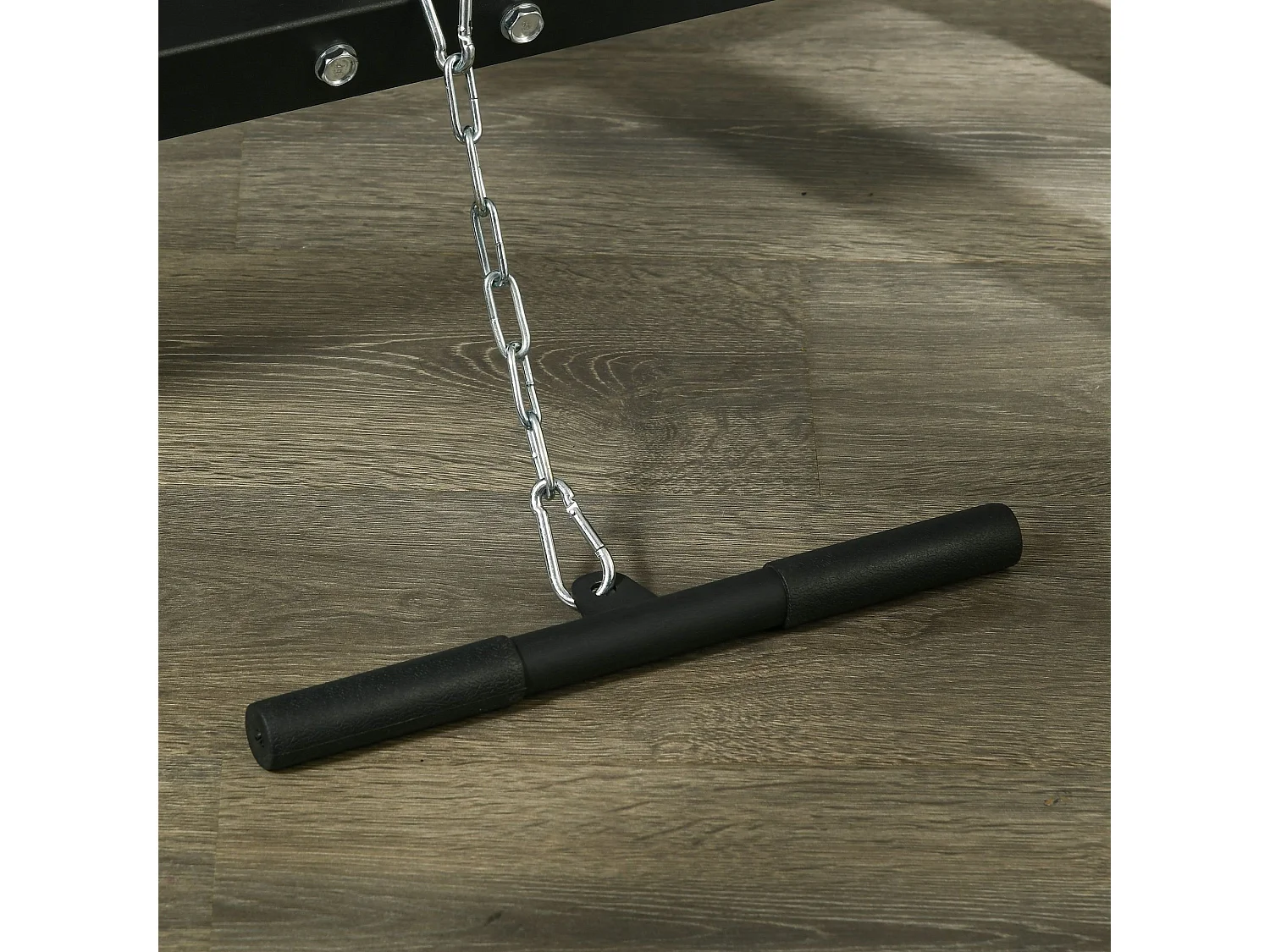 Power tower multifunzione con panca e porta bilanciere in acciaio nero