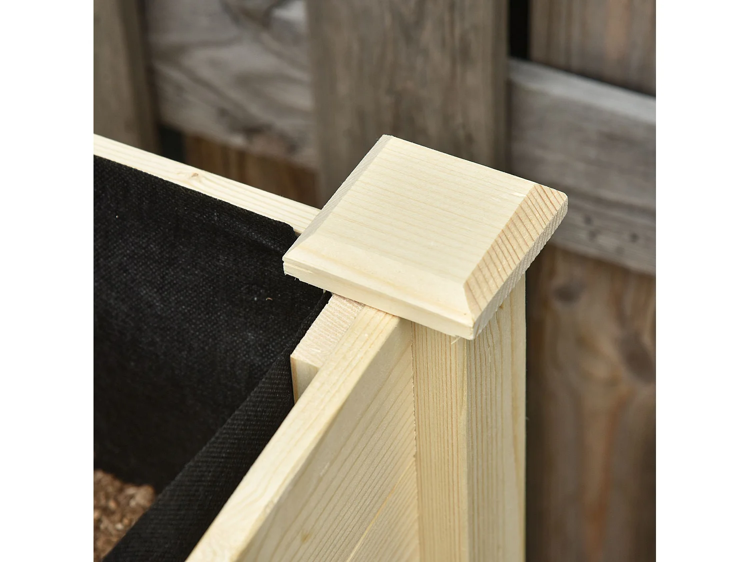 Letto per orto rialzato con ruote e ripiano inferiore in legno