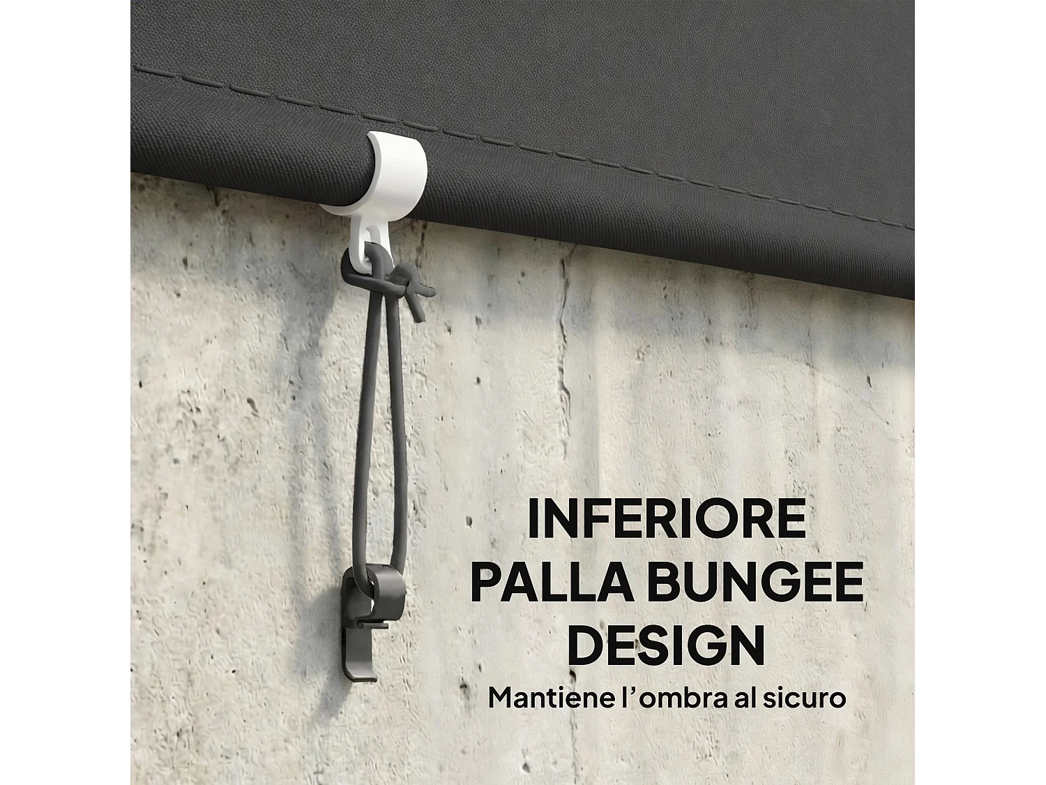 Tenda a rullo avvolgibile in poliestere anti-uv 240x160cm grigio scuro