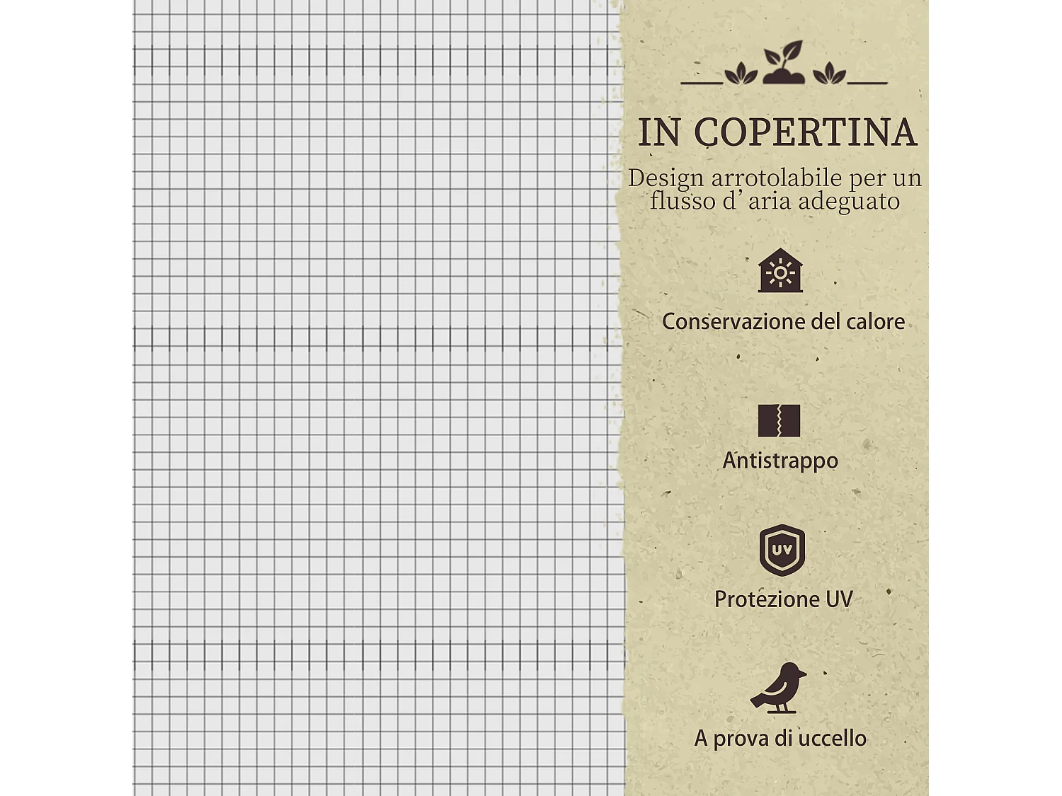 Letto per orto con serra in legno e PE grigio scuro