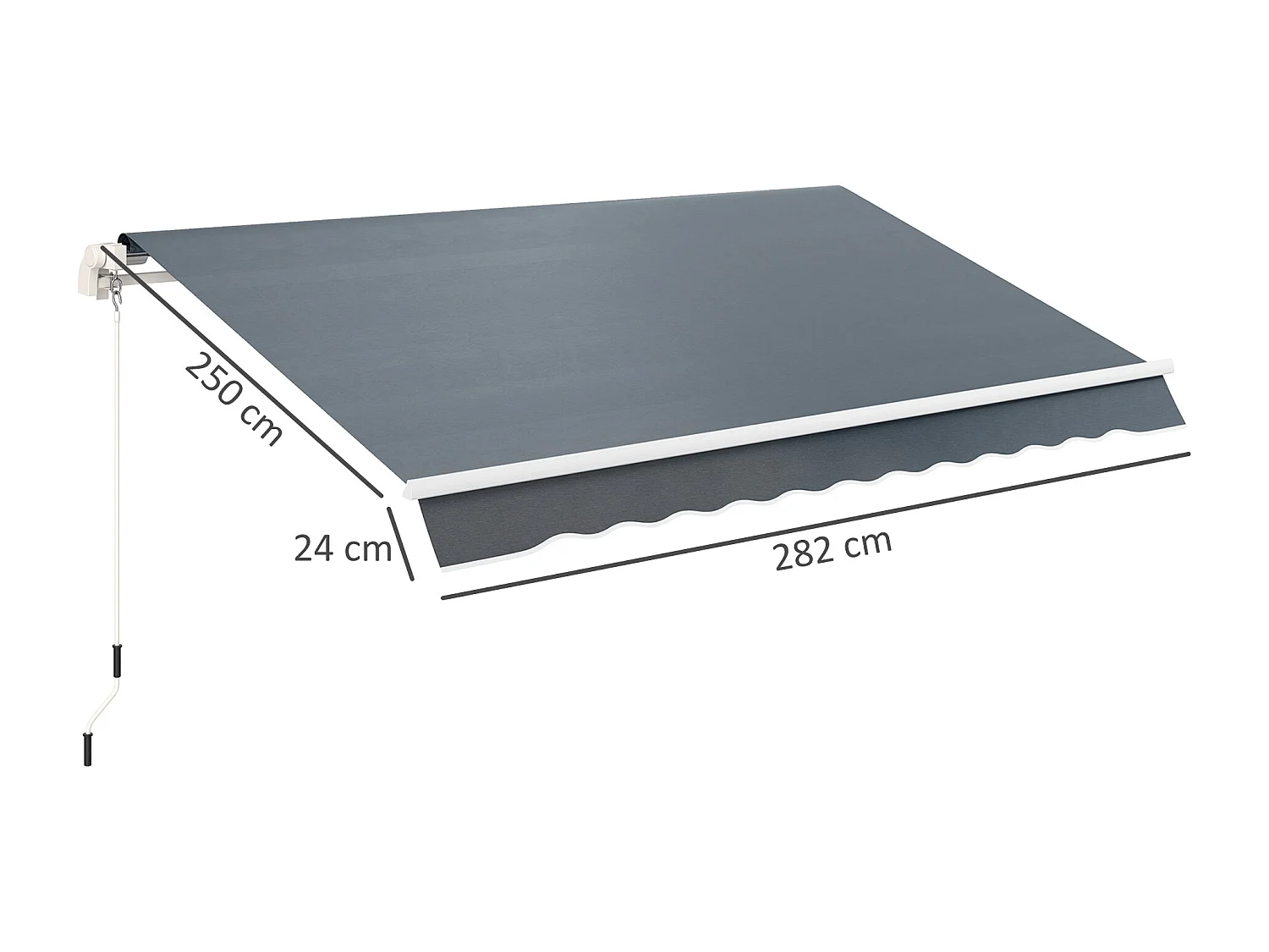 Telo di ricambio per tenda a bracci in poliestere da 3x2.5 m grigio