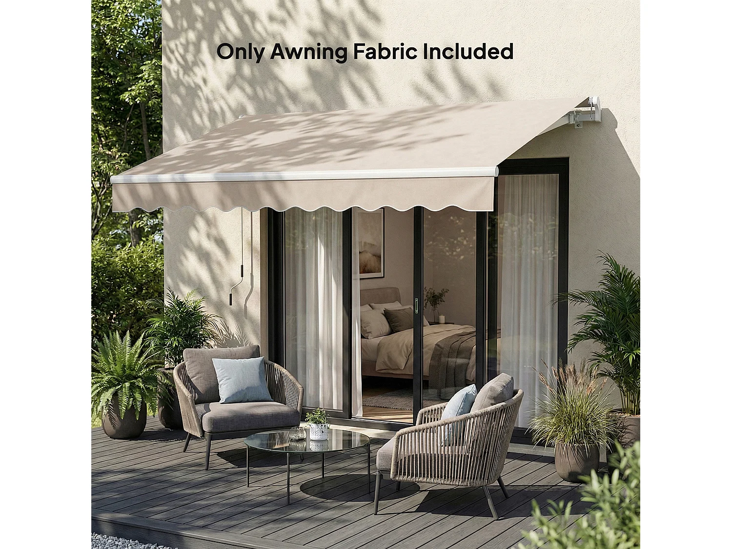 Telo di ricambio retrattile in poliestere uv 50 crema