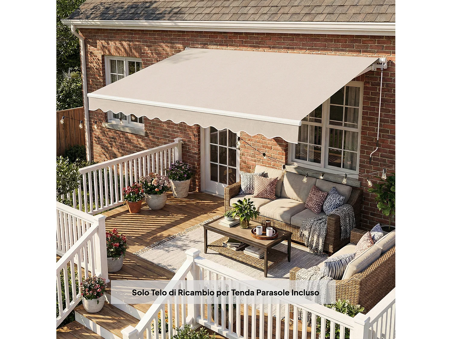 Telo di ricambio retrattile in poliestere uv 50 crema