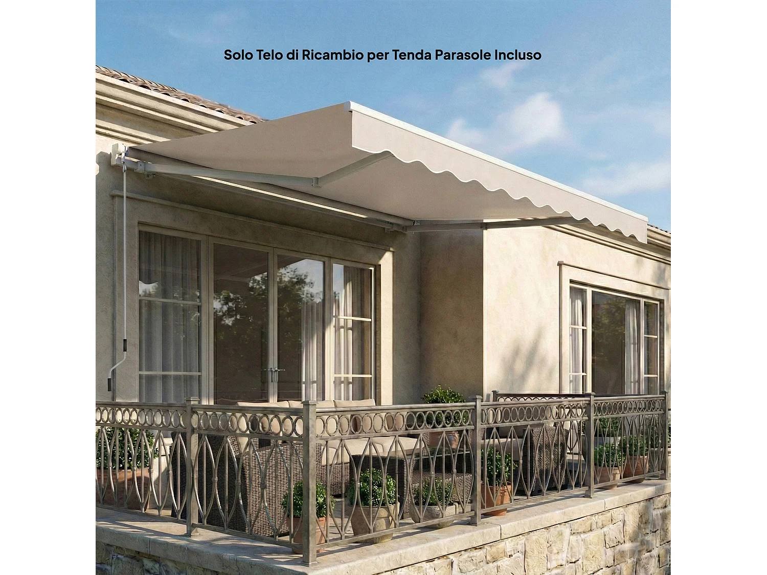 Telo di ricambio retrattile in poliestere uv 50 crema