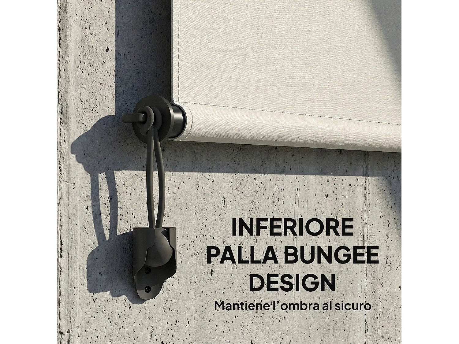 Tenda a rullo avvolgibile in poliestere anti-uv 250x160 cm crema