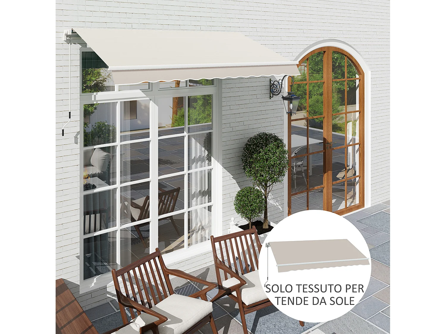 Telo di ricambio per tenda parasole 3x2.5 m in poliestere verde